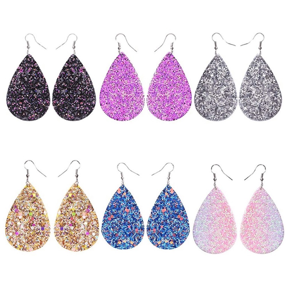 Faux Leather Drop Earrings